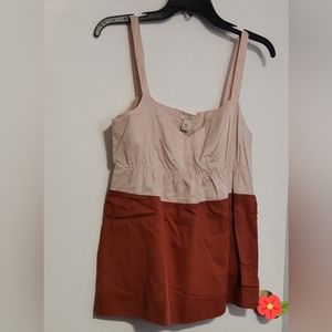 J. Crew, Two tone tank style, flow fitting top BNWT